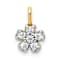 10k Yellow Gold and Rhodium Over 10k Yellow Gold Small Cubic Zirconia
Flower Charm