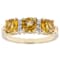 Citrine Square Cushion And White Zircon Ring In 18K Gold Over Sterling
Silver 1.57ctw