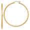 14k Yellow Gold 1 15/16" Satin and Diamond-Cut Round Tube Hoop Earrings