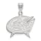 Rhodium Over Sterling Silver NHL LogoArt Columbus Blue Jackets Large Pendant