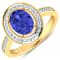 1.63ctw Violet Tanzanite and Diamond 14K Yellow Gold Halo Ring