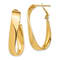 14k Yellow Gold 1 7/16" High Polished Wavy Oval Hoop Earrings