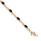 10k Yellow Gold and 10k White Gold Garnet and Diamond Infinity Bracelet
