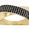Black Spinel Crossover Band Ring In 18K Gold Over Sterling Silver 0.66ctw