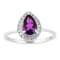 Pear Shape Amethyst with Moissanite Accents Rhodium Over Sterling Silver
Halo Ring