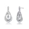 Double Pear Shape CZ Drop Earrings In Sterling Silver