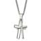Titanium Brushed and Polished with .03ct Diamond Cross Pendant with 22
Inch Curb Chain