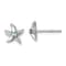 Rhodium Over Sterling Silver Polished Crystal Starfish Post Earrings
