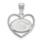 Rhodium Over Sterling Silver LogoArt University of Georgia Heart Pendant