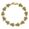 14k Yellow Gold with Green Enamel Sea Turtle Bracelet