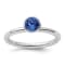 Sterling Silver Stackable Expressions High 5mm Blue Crystal Ring