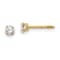 14k Yellow Gold 3mm Cubic Zirconia Stud Earrings