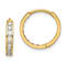 14k Yellow Gold Cubic Zirconia 1/2" Hinged Hoop Earrings