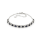 Lab Created Blue and White Sapphire Rhodium Over Sterling Silver Bracelet