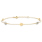 14K Two-tone Polished Butterfly with 1-inch Extension Anklet