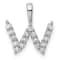 Rhodium Over 14K White Gold Lab Grown Diamond Letter W Initial Pendant