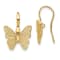 14K Yellow Gold Polished Filigree Butterfly Earrings