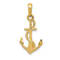 14k Yellow Gold 3D Solid Polished Anchor Pendant