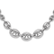 Rhodium Over Sterling Silver Hollow Graduated Marina Link 17-inch Necklace