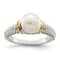 Rhodium Over Sterling Silver with 14K Accent 8-9mm Freshwater Cultured
Pearl Ring