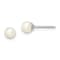 Rhodium Over Sterling Silver 4-5mm White Round FWC Pearl Stud Earrings