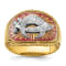10K Two-Tone Yellow and White Gold Men's Textured and Enameled Masonic
Shriner's Ring