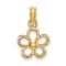 10K Yellow Gold 2D Textured Mini Daisy Flower Charm