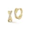 Rachel Zoe CZ Twist Crossover Hoop Earrings in 14K Gold Over Sterling Silver