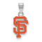 Rhodium Over Sterling Silver MLB San Francisco Giants LogoArt Enameled Pendant