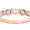 Morganite And Lab Pink Sapphire Band Ring In 18K Rose Gold Over Sterling
Silver 0.58ctw