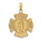 14k Yellow Gold Textured Fire Department FD Saint Florian Badge Pendant