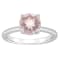 8mm Round Rose Quartz With Diamond Accents Rhodium Over Sterling Silver
Hidden Halo Ring