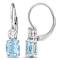 3.80ctw Blue Topaz and Created White Sapphire Earrings in Sterling Silver
