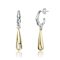 Briolette Drop Earrings In 14K Gold And Rhodium Over Brass
