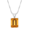 10x8mm Emerald Cut Citrine Rhodium Over Sterling Silver Pendant With Chain