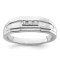 Rhodium Over 14K White Gold Lab Grown Diamond Men's Ring
