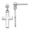 Rhodium Over 14k White Gold Polished Cross Dangle Earrings