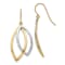 14K Two-tone Gold Polished Textured Dangle Earrings