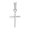 Rhodium Over 14k White Gold Polished Solid Cross Pendant