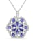 Mixed Tanzanite and Cubic Zirconia Rhodium Over Sterling Silver Pendant
with chain, 5.17ctw
