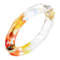 14K Yellow Gold Over Sterling Silver Red and Yellow Tie Dye Acrylic
Bangle Bracelet