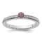 14K White Gold Stackable Expressions Rhodolite and Diamond Ring 0.075ctw