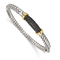 Sterling Silver with 14K Gold Over Sterling Silver Oxidized Black
Diamond Bangle Bracelet