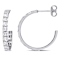1.88ctw Diamond Open Hoop Earrings 14K White Gold