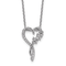 Rhodium Over Sterling Silver Cubic Zirconia Butterflies Heart with
2-inch Extension Necklace