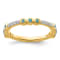 14K Yellow Gold Stackable Expressions Blue Topaz and Diamond Ring 0.21ctw