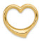 14k Yellow Gold 3D Polished Heart Chain Slide Pendant