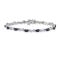 Rhodium Over 14k White Gold Diamond and Sapphire Bracelet