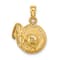 14k Yellow Gold Textured 3D Sunhat with Sunglasses Charm