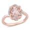 1.17ctw Morganite And 0.10ctw Diamond 10k Rose Gold Ring
